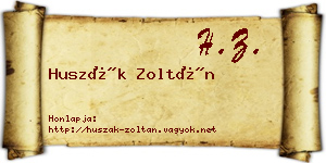 Huszák Zoltán névjegykártya